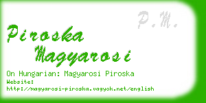 piroska magyarosi business card